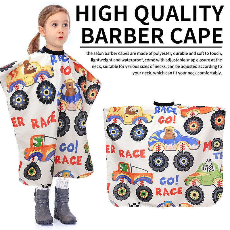 Kid's Cartoon Car Hairdresser Cape - View 7