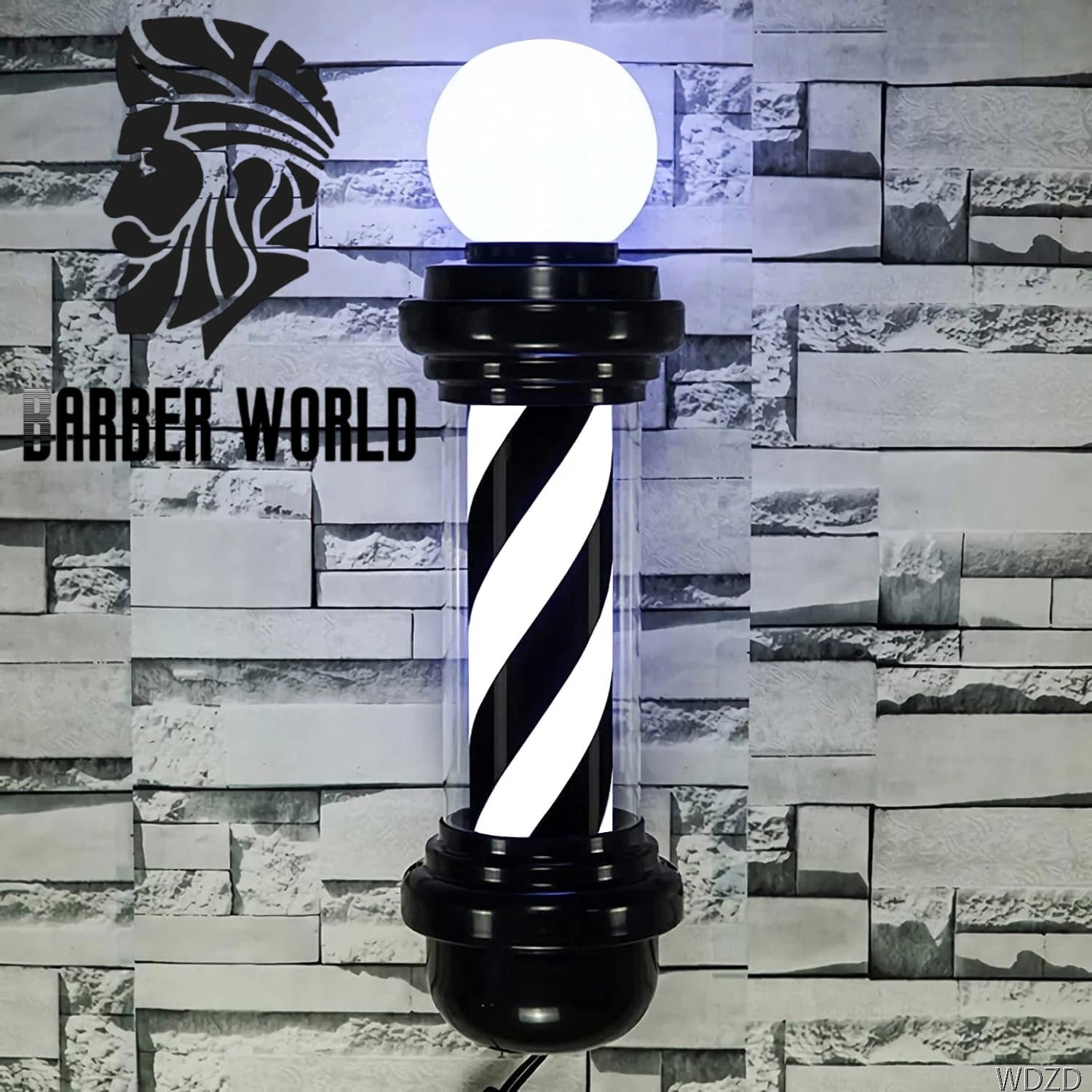LED Barber Pole Light — Rotating Sign - Professional Salon Decor