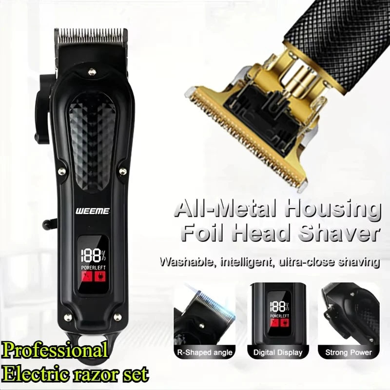 T9 Professional Hair Clipper Set — USB - Professional Barber Razor