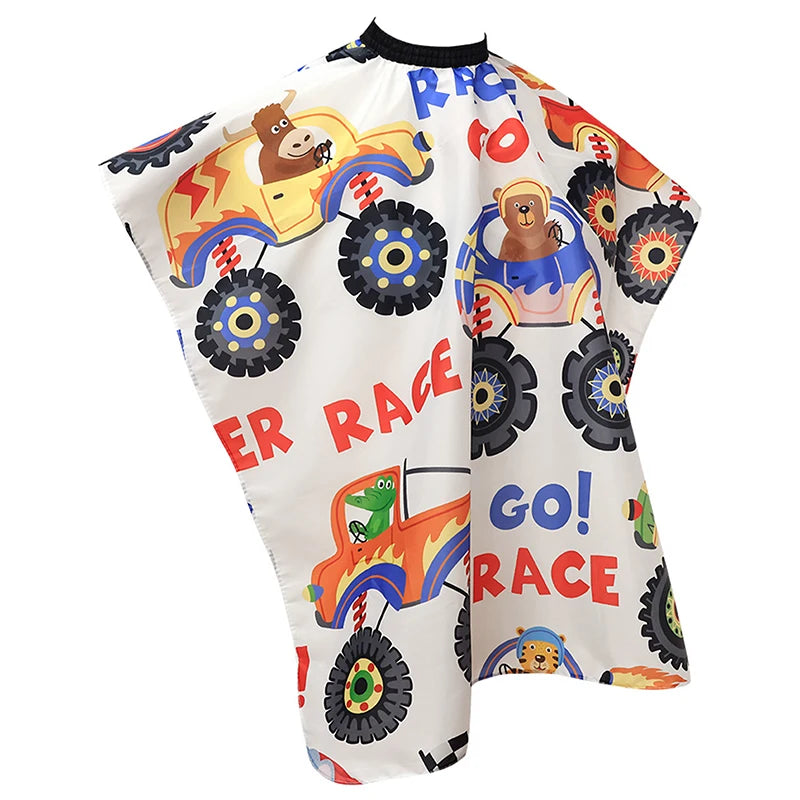 Kid's Cartoon Car Hairdresser Cape - View 8
