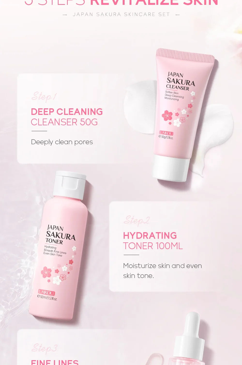 LAIKOU Sakura Moisturizing Kit — 5 Piece - View 14