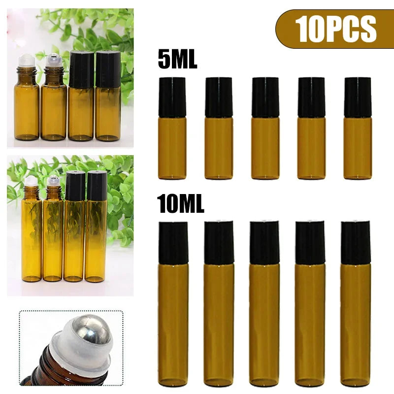 Amber Glass Roll-On Bottles — Refillable - Professional Refillable Container