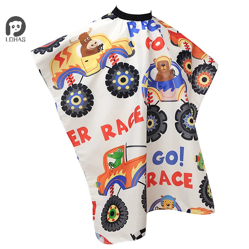 Kid's Cartoon Car Hairdresser Cape - View 4