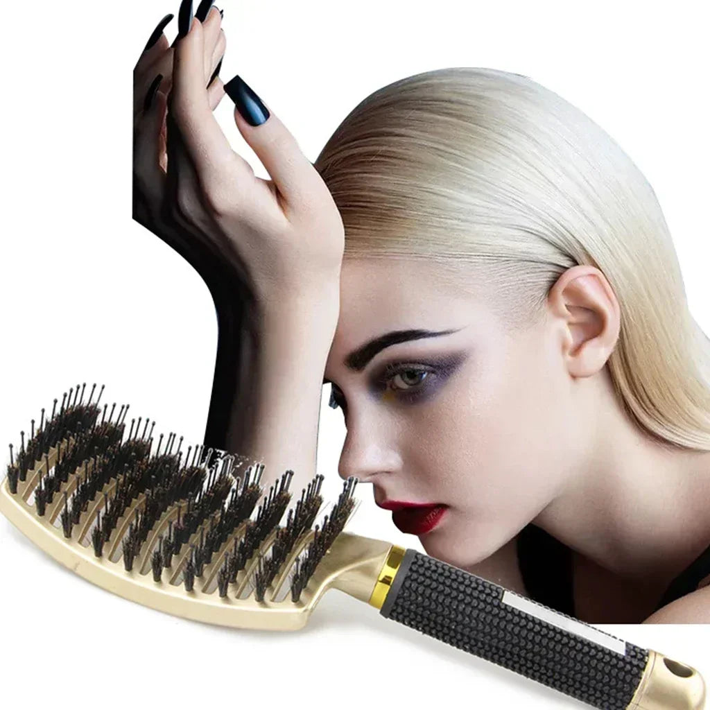 Scalp Massage Brush — Boar Bristle Detangle - View 7