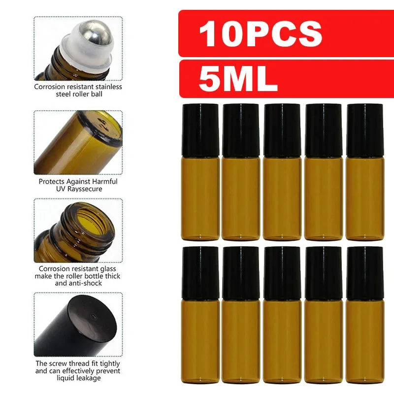 Amber Glass Roll-On Bottles — Refillable - View 11