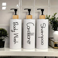 Bathroom Dispenser Trio — Reusable Pumps - Professional Refillable Container