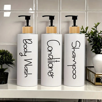 Bathroom Dispenser Trio — Reusable Pumps - Professional Refillable Container