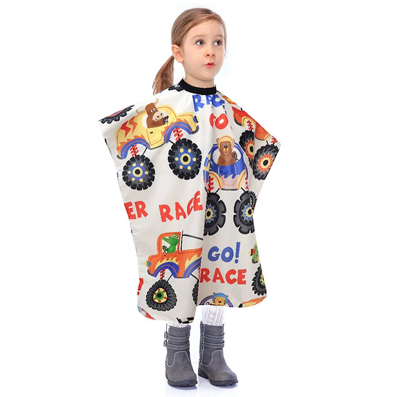 Kid's Cartoon Car Hairdresser Cape - View 13