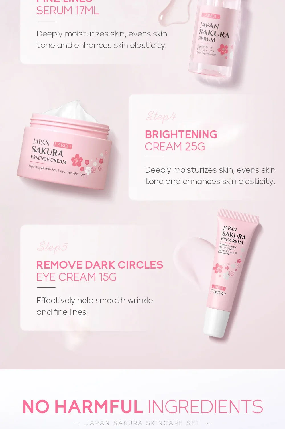 LAIKOU Sakura Moisturizing Kit — 5 Piece - View 15