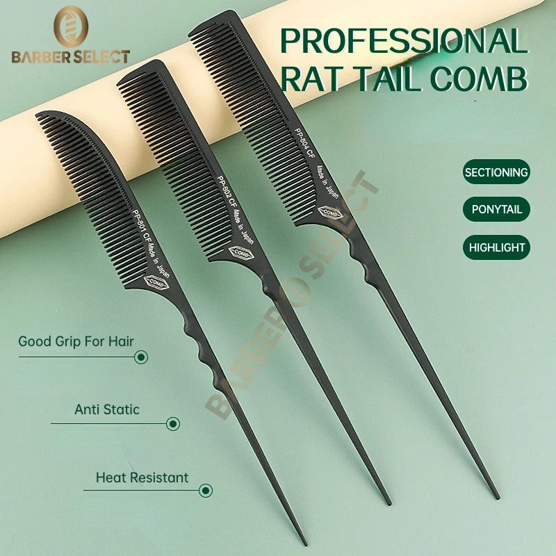 Carbon Tail Comb — Precision Cutting - Professional Hair Comb