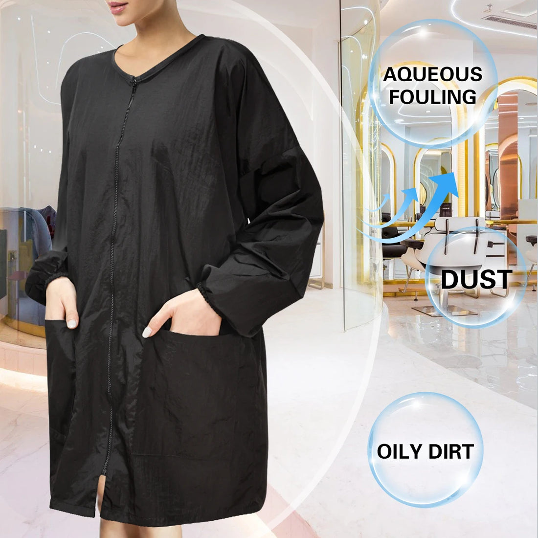 Waterproof Haircutting Cape with Snap - Professional Salon Cape