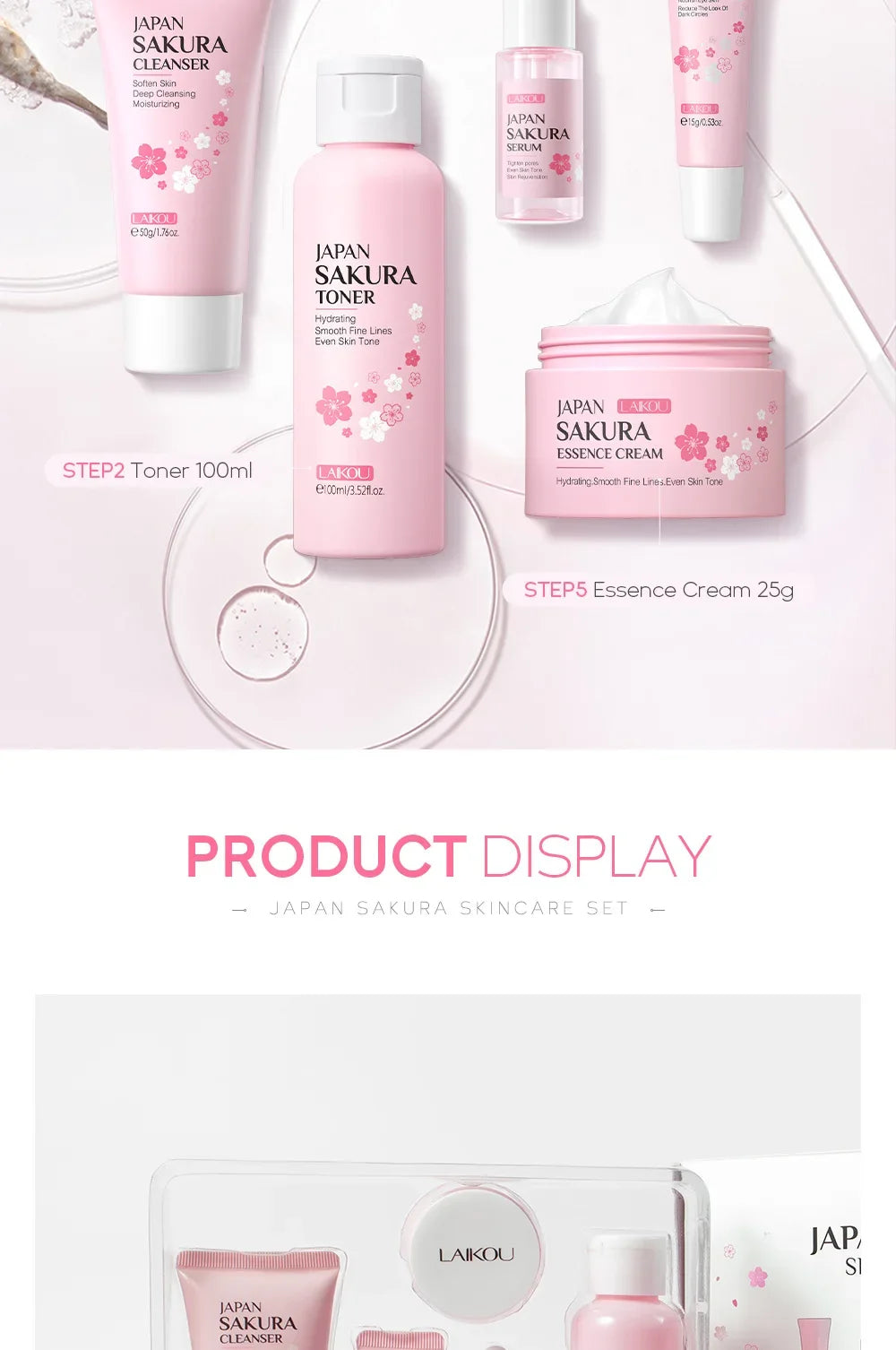 LAIKOU Sakura Moisturizing Kit — 5 Piece - View 17