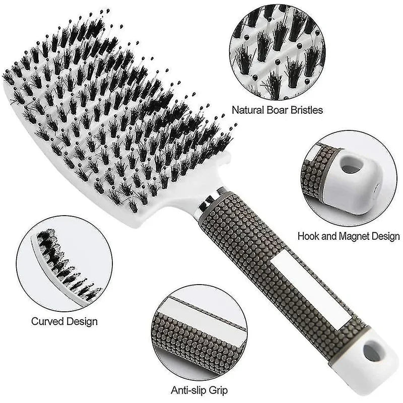 Scalp Massage Brush — Boar Bristle Detangle - View 3