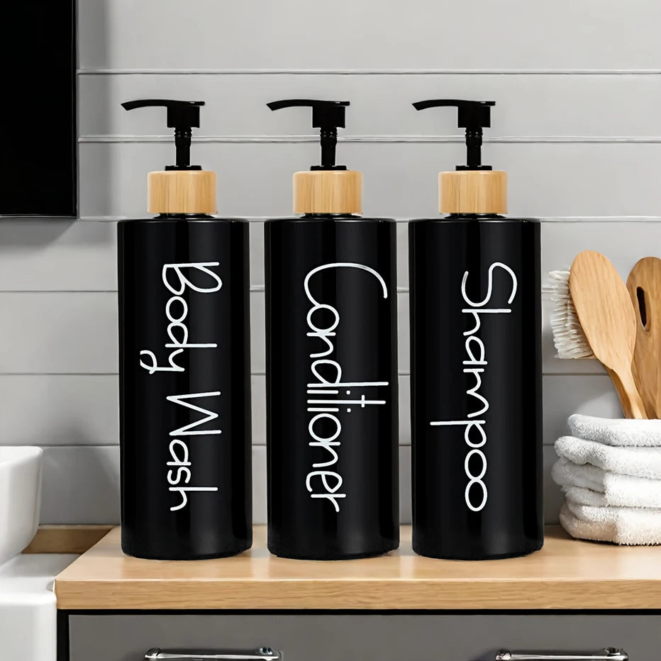 Bathroom Dispenser Trio — Reusable Pumps - Professional Refillable Container