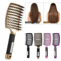 Scalp Massage Brush — Boar Bristle Detangle - Professional Hair Comb