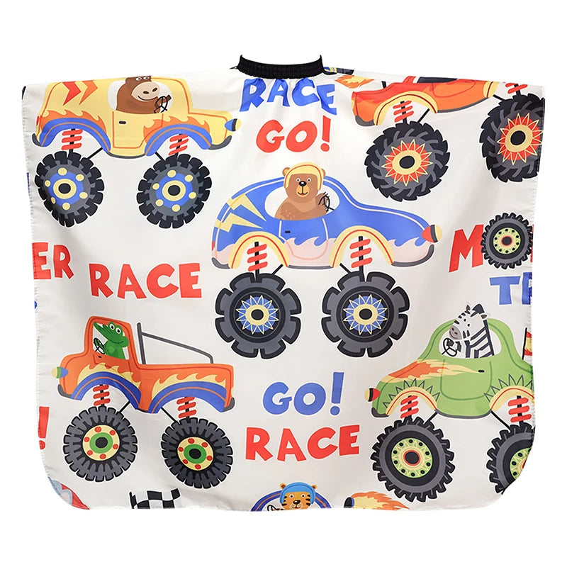 Kid's Cartoon Car Hairdresser Cape - View 12